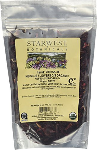 Hibiscus Flower C/s Org, 4 Oz