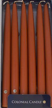 Amber 12" Handipt Tapers Candles, Box of 12