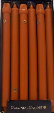 Amber 12 Inch Classic Taper Dinner Candles, Box of 12