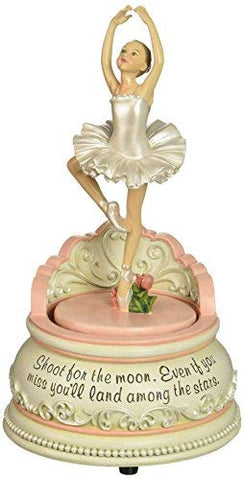 Joseph Studio 7.25" Ballerina Musical Box, 7.25" H 3.88" W 3.88" D