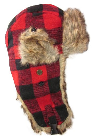 Dakota Dan Trooper Style Cap Buffalo Plaid
