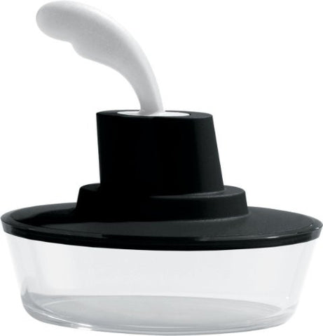 Ship Shape-Container in thermoplastic resin- Black with Small Spatula- 6 in.
