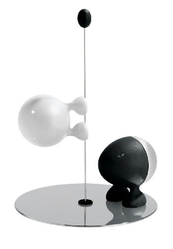 Salt and Pepper Set, Black and White, 5¾ Iin.