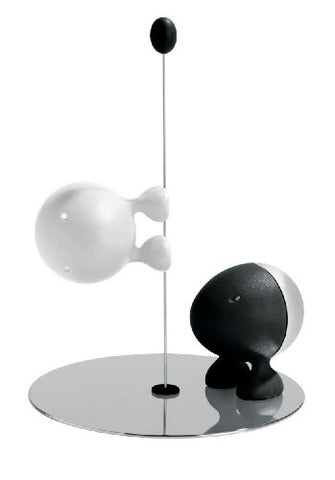 Salt and Pepper Set, Black and White, 5¾ Iin.