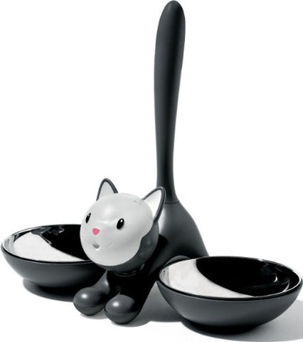 Cat Bowl in thermoplastic resin, Black, 12½ x 6¼ - h 11 in. 19 ½ oz