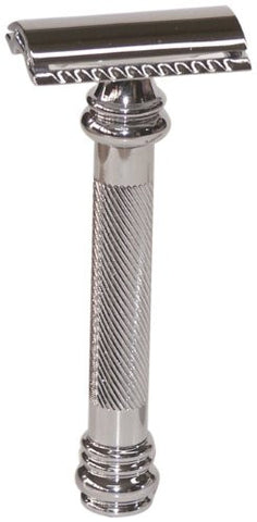 Merkur Safety razors with extra long handle in cardboard box with 1 sample blade, chrome-plated, straight cut
