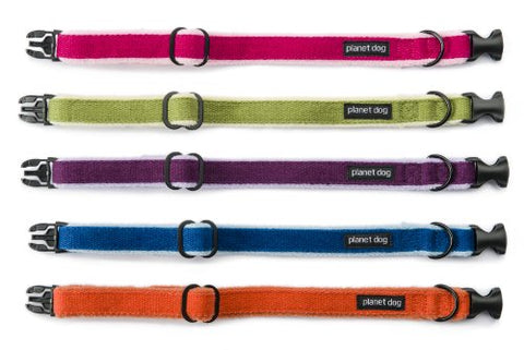 Cozy Hemp Adjustable Collar - Blue - Medium