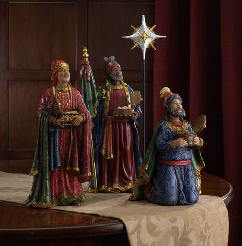 Three Kings Following the Christmas Star for 10 Inch Nativity Set
