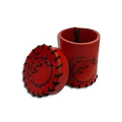 RED DRAGON LEATHER DICE CUP QW