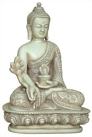 Medicine Buddha Statue, Stone Finish, 5.5 Inches Tall