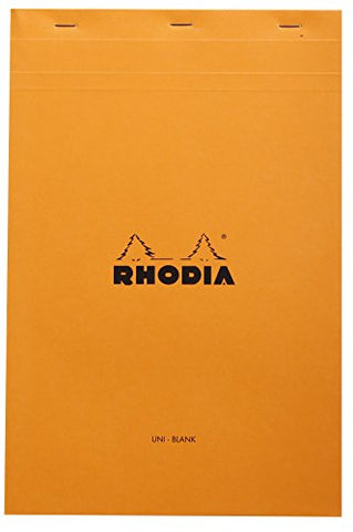 Rhodia Classic Notepads Top Staplebound 8 ¼ x 12 ½ Blank Orange 80 sheets
