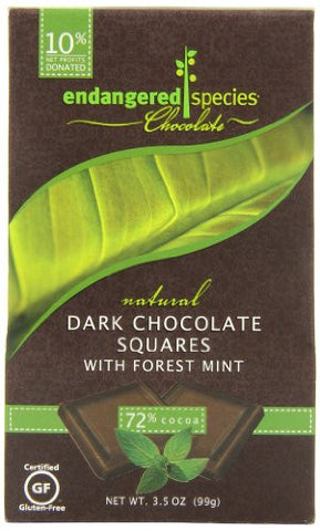 ENDANGERED SPECIES Natural Chocolate Bites Rainforest, Dark with Mint - 3.5 oz, 10 ct