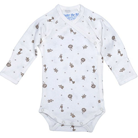Nature's Nursery Long Sleeve Side Snap Babybody Baby Clothing in Animal Print