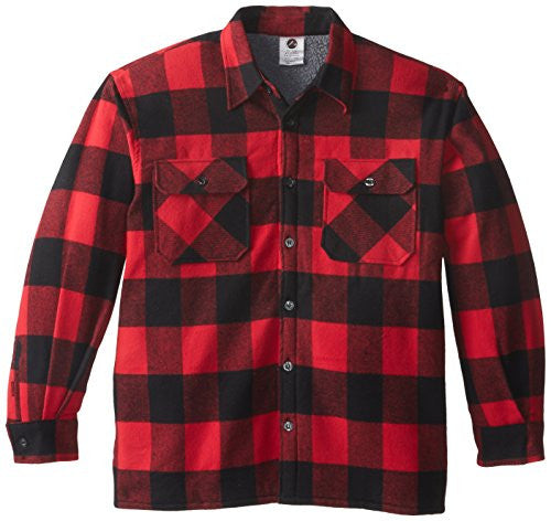 Red Extra Heavyweight Sherpa-lined Flannel Shirts - Medium