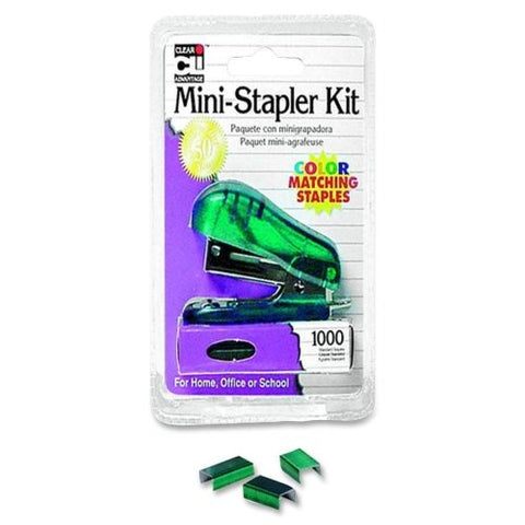 Stapler Mini w/1000 Color Staples Assorted Colors Blister Carded
