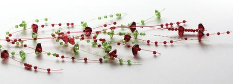 5' BEAD ORN GD CLARET GR
