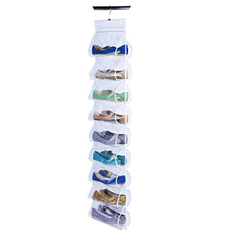 Clear Vinyl 18-pocket Shoe File with Hanger