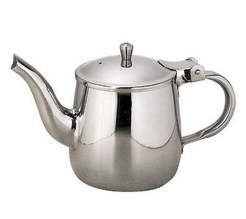 10 oz Gooseneck Teapot, Stainless Steel, Mirror Finish