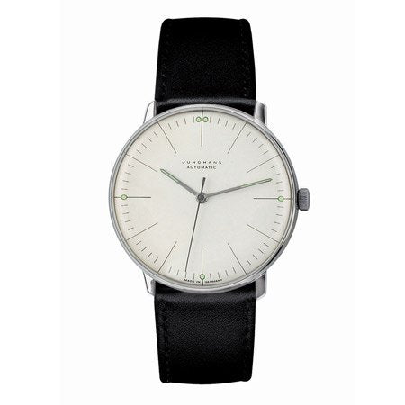 Junghans - Max Bill - Automatic Wrist Watch - white face - Black Band (38mm dia.)