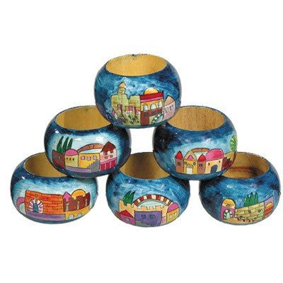 Napkin Rings - Set of 6 - Jerusalem, 2.3x1.4 inch