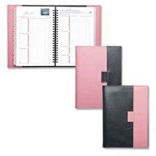 Day-Timer One-Month-Per-Two-Page Pink Ribbon Reversible Planner, Jan.-Dec., Pink/Gray, 5 1/2" x 8 1/2"