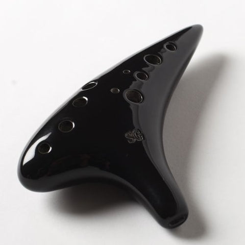 Vivo 12 hole Soprano G Ocarina - Black, with Free Songbook/Tutorial and Nylon Case