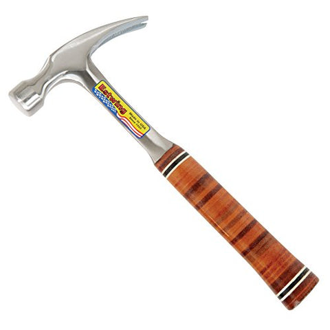 Estwing Hammer - 12 oz Straight Rip Claw with Smooth Face & Genuine Leather Grip - E12S