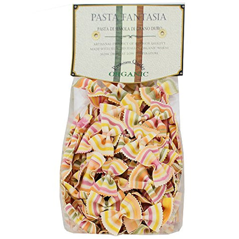 Italian Donne Del Grano Pastas Organic Rainbow Bowties (Farfalle Acrobaleno) Colored Pasta - 8.8oz (250gm)