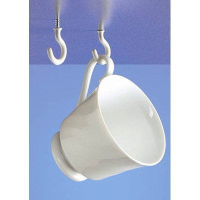 Screw Mount Large Cup Hooks 6/Card - White