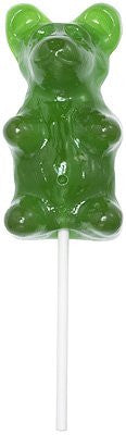 Giant Gummy Bear On A Stick Sour Apple