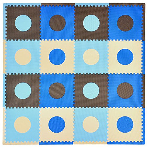 Circles Playmat Set 16pc Blue/Brown