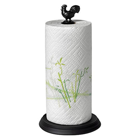 Rooster Paper Towel Holder - Black