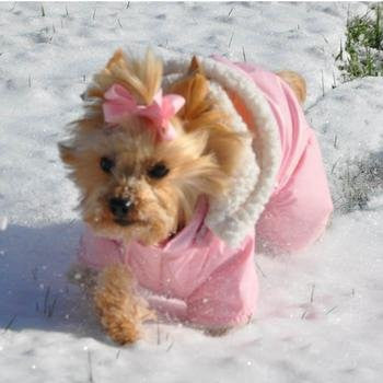 Pink Ruffin It Dog Snow Suit Harness Small/Med