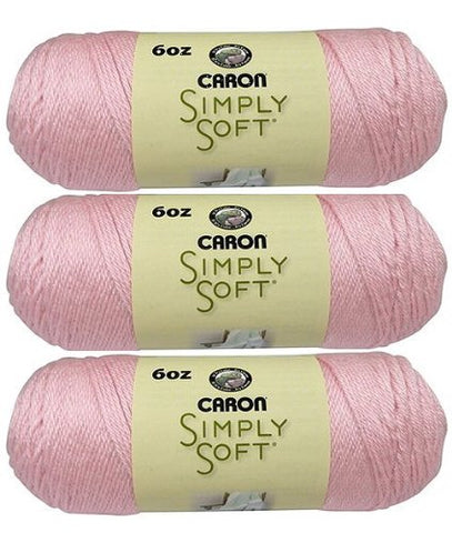 Caron Simply Soft Yarn - Solid Soft Pink 315 Yards 6 OZ