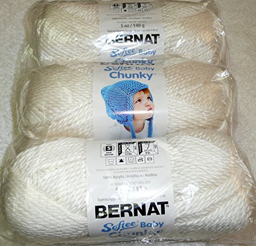 Bernat Softee Baby Chunky Yarn - Solid Cream Puff 155 Yards 5 OZ