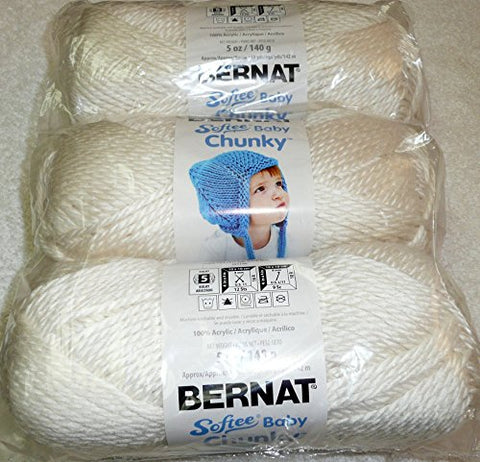 Bernat Softee Baby Chunky Yarn - Solid Cream Puff 155 Yards 5 OZ