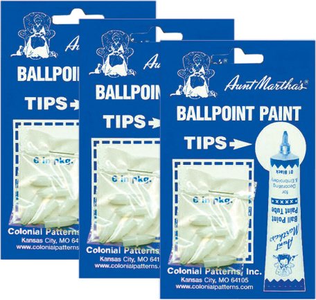 Aunt Martha's- Ballpoint Paint Tube Replacement Tips 6/Pkg (3 Packs)