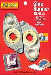 Ad-Tech  - Permanent Glue Tape Runner Refill 2/Pkg, .31"X8.75yd, For Use In 05620 (3 Packs)