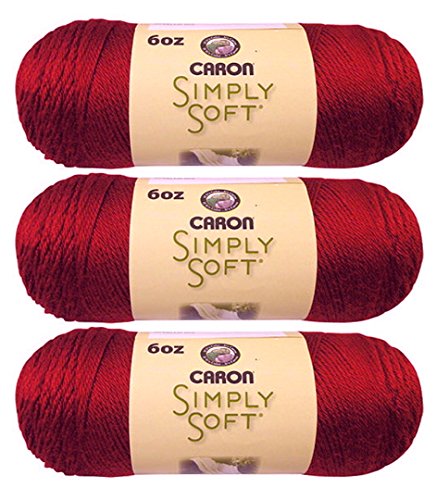 Caron Simply Soft Yarn - Solid Autumn Red 315 Yards 6 OZ