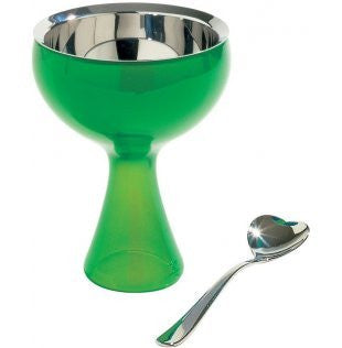 Set composed of 1 Ice Cream Bowl in Thermoplastic Resin, Orange and 1 Ice Cream Spoon, 6 in.