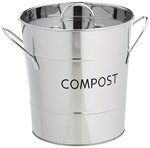 Compost Pail, Stainless Steel 19.5cm X 25.5cm X 21cm
