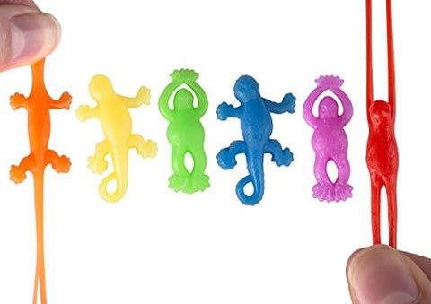 Vinyl Stretchy Mini Flying Frogs And Lizards 144 pcs