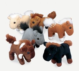 Plush Horses Assorted Style and Color, 12 pcs