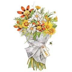 Newspaper Bouquet Flour Sack Towel Set