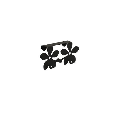 Flower Over the Cabinet/Drawer Double Hook 1/Card - Black