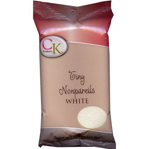 Tiny White Non-Pareils 16 oz