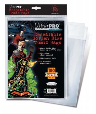 Golden Size 7-3/4" X 10-1/2" Resealable Comic Bags