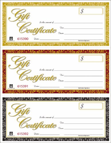 Adams Gift Certificate, Laser, 3-Up, 30/Pack