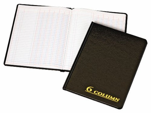 Adams Account Book, Black Cloth Cover, 6-Column, 80 Pages/Book