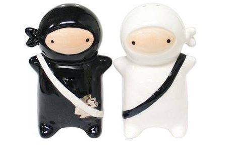 Ninja Salt & Pepper Pair, Ceramic, 3"